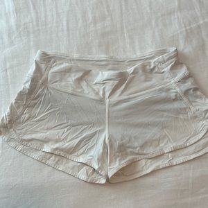 White Lululemon Speed Up Shorts